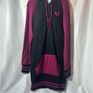 True Religion Black & Margenta Hoodie Dress